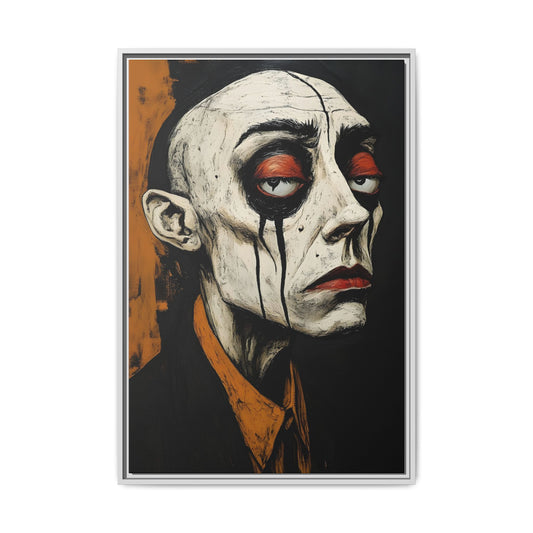 The Weight of it All (WOA-2-F) | Psychological Portrait Canvas Print - Modern Abstract Face Art