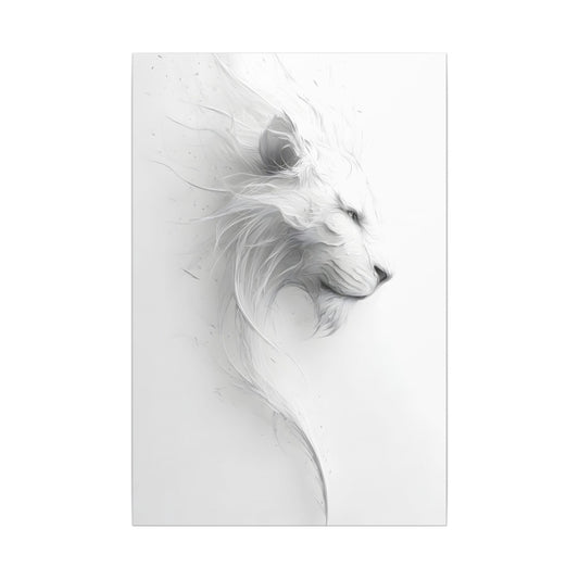Unframed Elegant Lion Art Canvas (ES-6-UF) Wall Decor, Enchanting Home Artwork, Black and White Mural