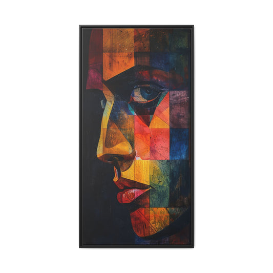 Breaking Point Canvas Print (BP-2-F)  Abstract Geometric Portrait  - Contemplative Fracture - Breaking Point Collection