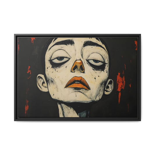 The Weight of it All (WOA-6-F) Framed | Psychological Portrait Canvas Print - Modern Abstract Face Art