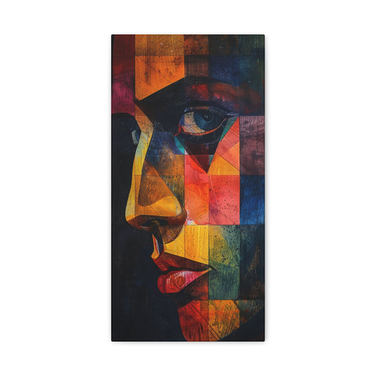 Breaking Point Unframed Canvas (BP-2-UF) Abstract Portrait Gallery Wrap, Fractured Identity Canvas Print