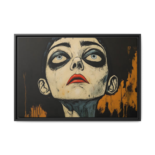 The Weight of it All (WOA-9-F) Framed | Psychological Portrait Canvas Print - Modern Abstract Face Art