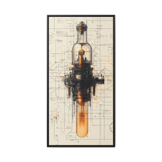 Mechanical Poetry Canvas Print (MP-6-F) Victorian Steampunk Art | Prometheus Engine | Mechanical Poetry Collection