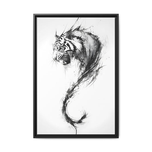 Framed Elegant Tiger Art Print (ES-V-2F), Modern Wall Decor, Home Decoration, Animal Lover Gift, Office Wall Art, Unique Framed Artwork