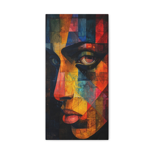 Breaking Point Unframed Canvas (BP-1-UF) Abstract Portrait Gallery Wrap, Fractured Identity Canvas Print