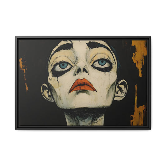 The Weight of it All (WOA-8-F) Framed | Psychological Portrait Canvas Print - Modern Abstract Face Art