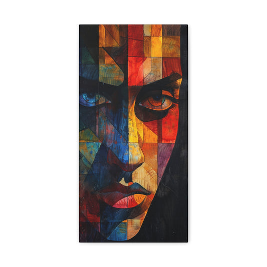 Breaking Point Unframed Canvas (BP-3-UF) Abstract Portrait Gallery Wrap, Divided Equilibrium